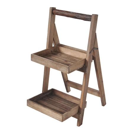 Cheungs 7 lbs 2 Tier Wood Folding Shelf 4901